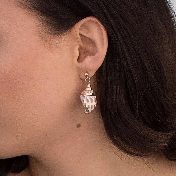 Coquille - CONCH Shell Dangle Earrings. 2025 Trendy - Picture 4 of 7